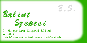 balint szepesi business card